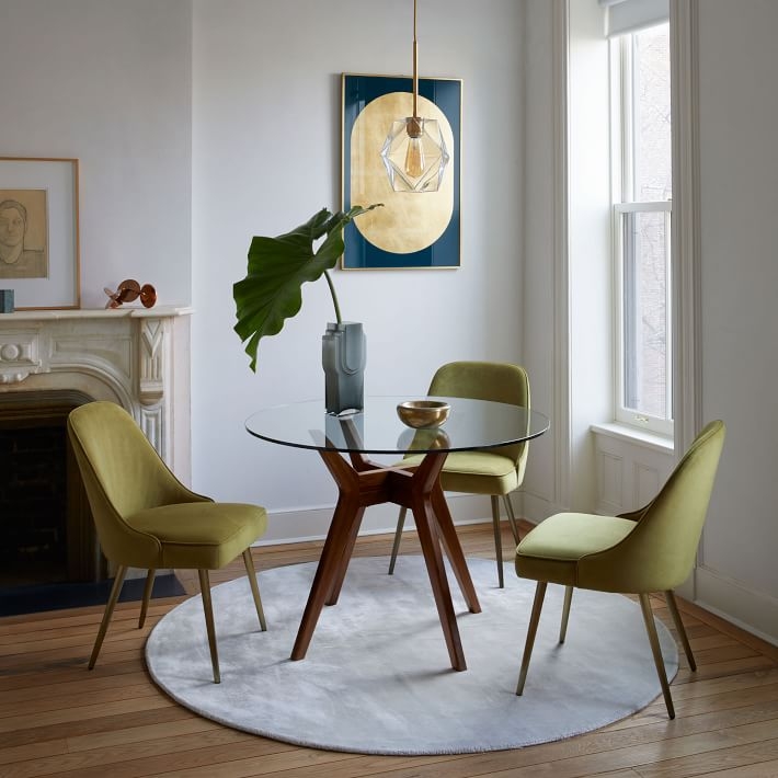 Round glass kitchen hotsell table