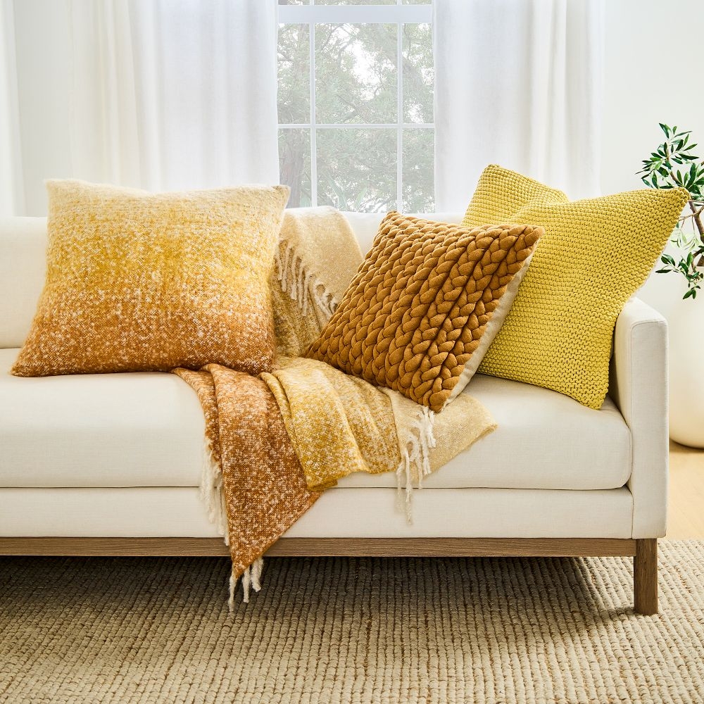 Yellow discount knit pillow
