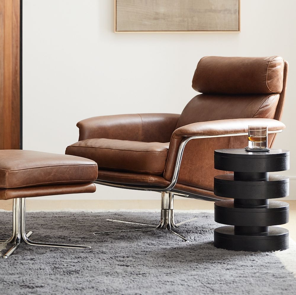 Leather swivel chair discount living room