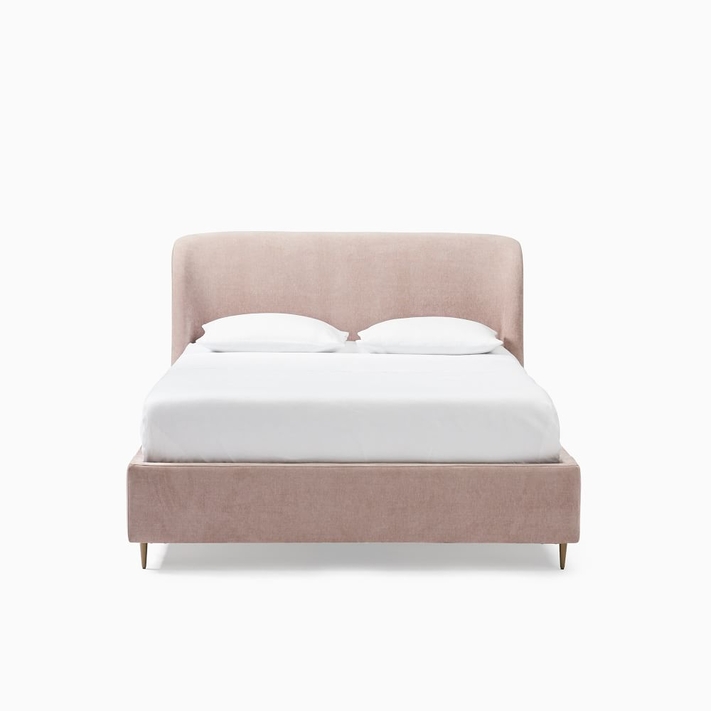 Upholstered storage shop bed
