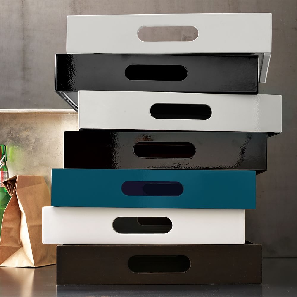 Grey lacquer shop tray