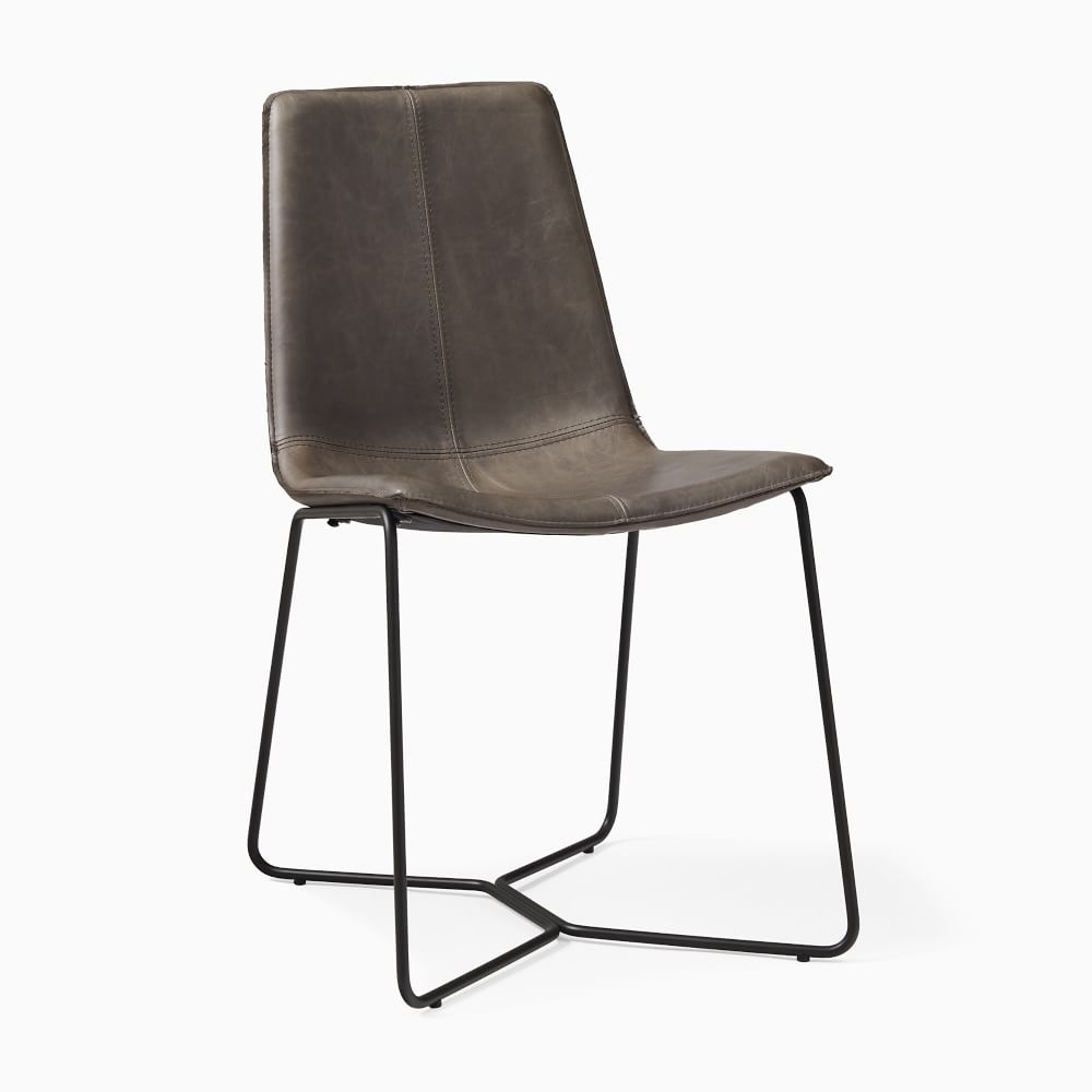 Leather and hotsell metal dining chairs