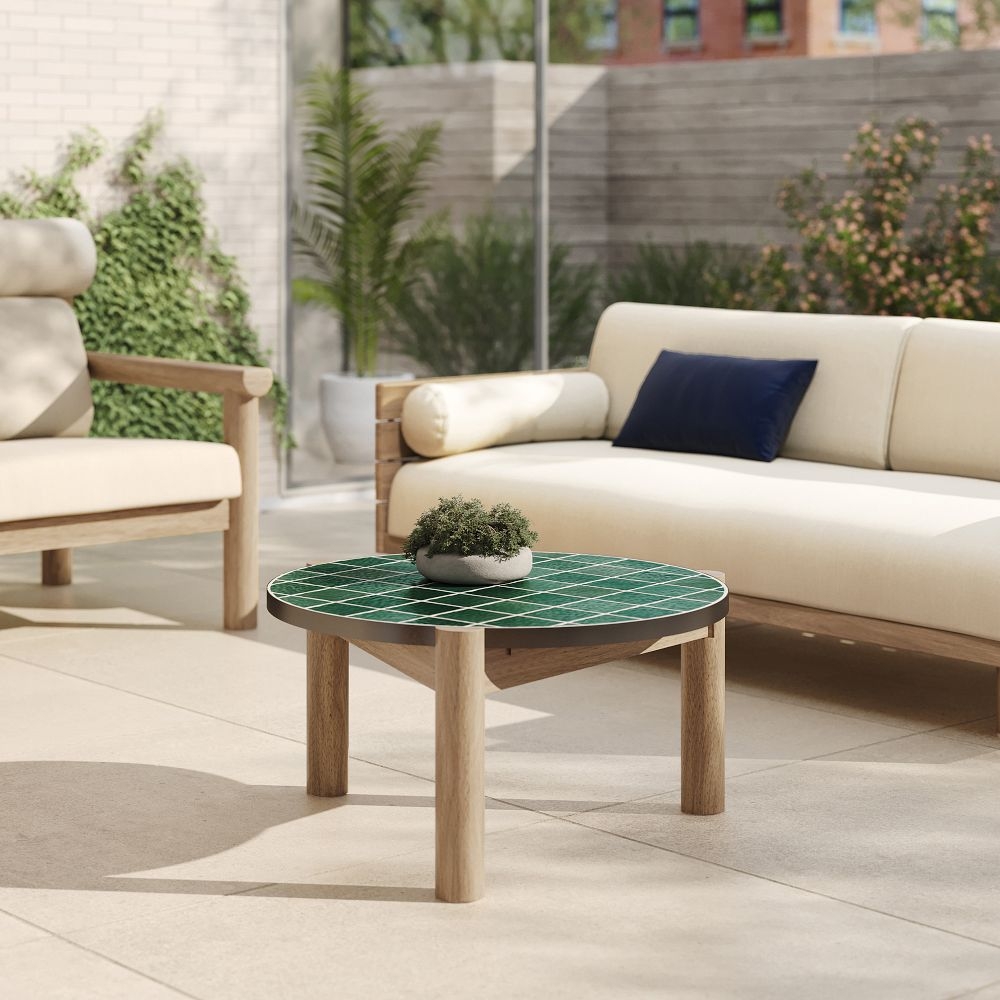 Outdoor wood coffee hot sale table