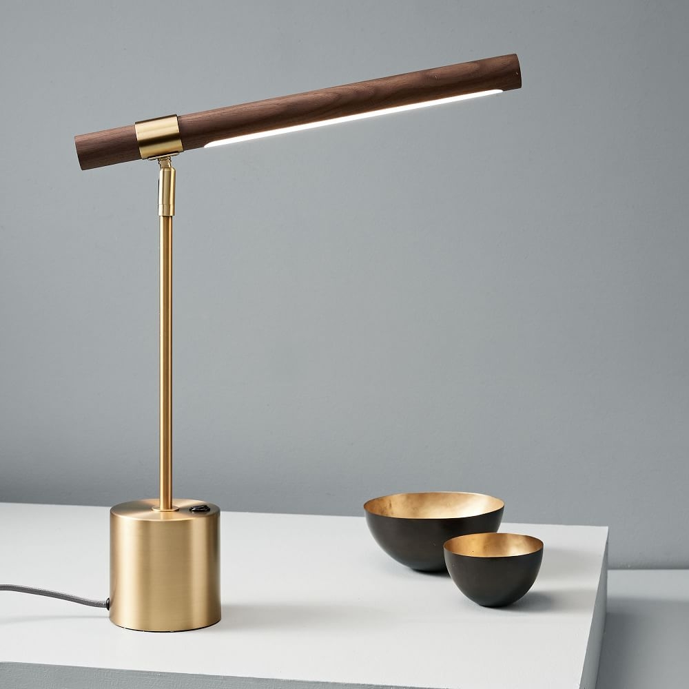 Buy online Linear Wood LED Table Lamp now West Elm UAE UAE