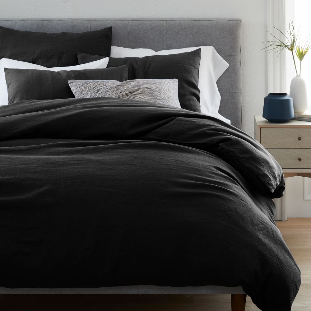 Black outlet linen comforter