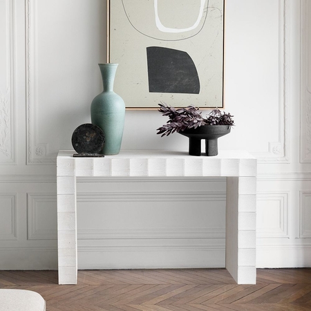 White and hot sale silver console table