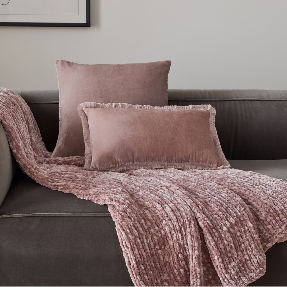 Chenille throw pillows with fringe 2025