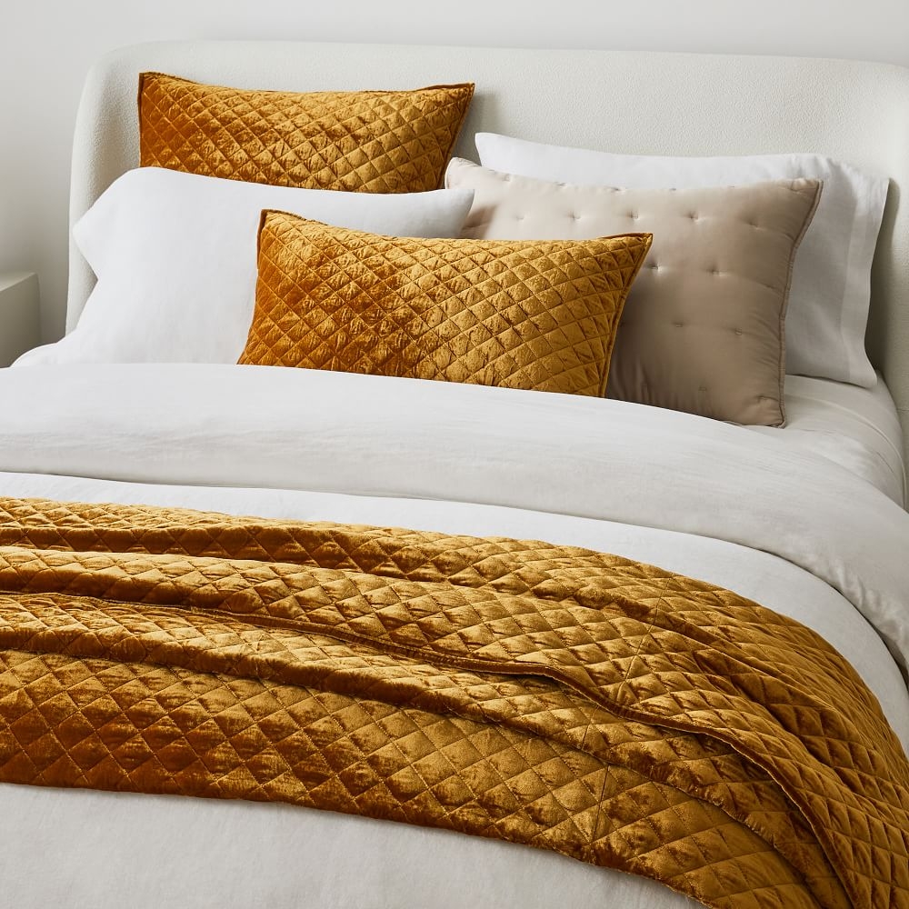 Yellow quilted hotsell pillow shams