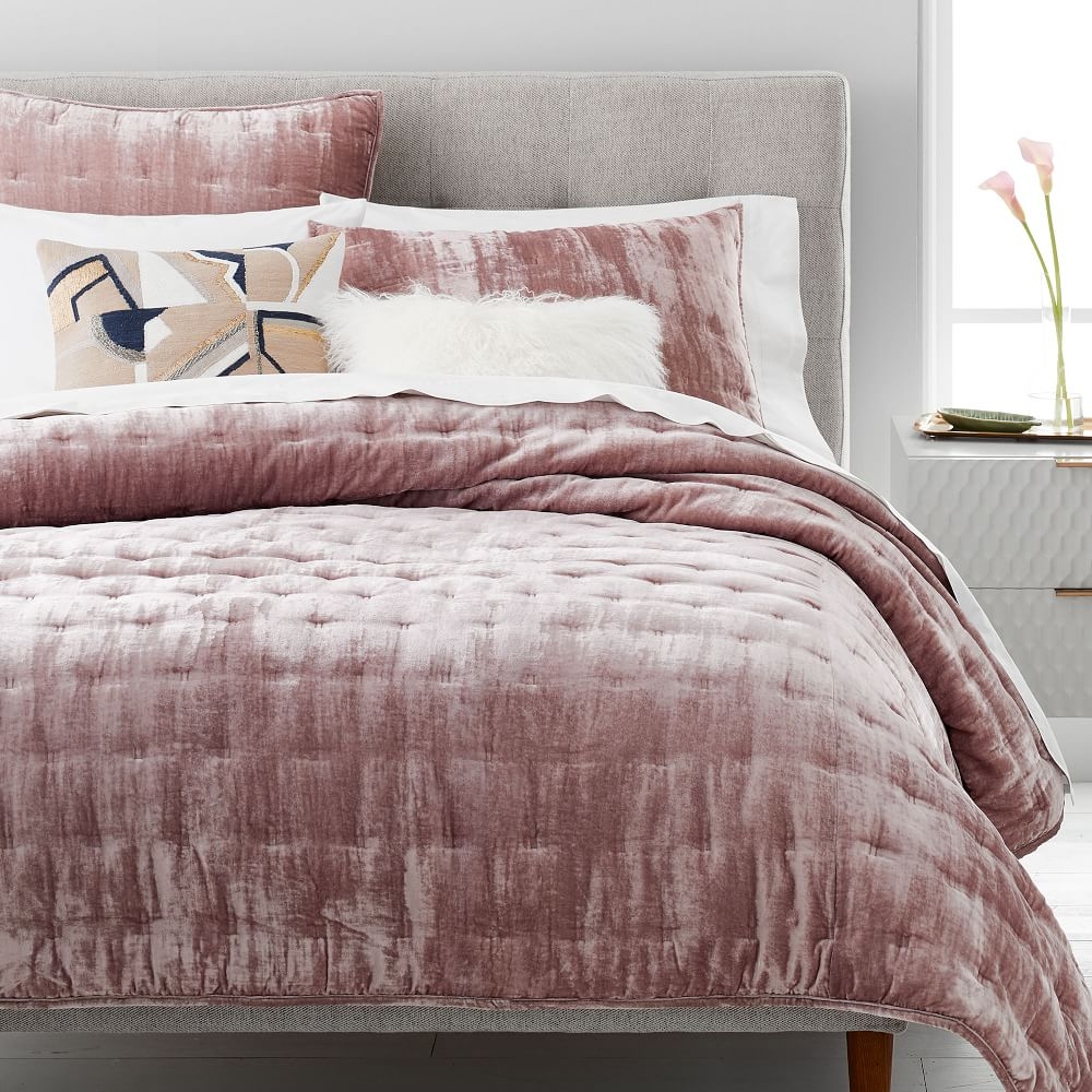 Velvet standard pillow shop shams