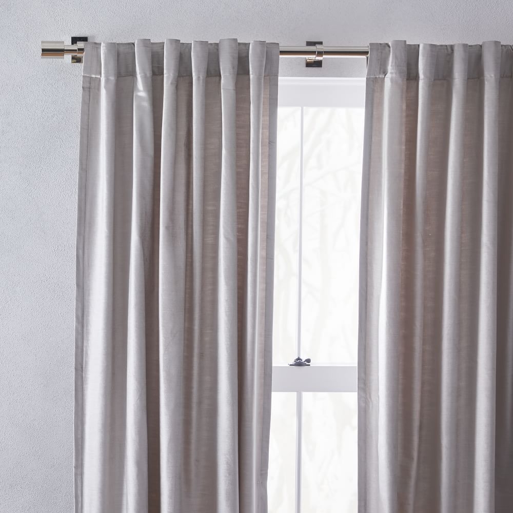 Buy online Luster Velvet Curtain Platinum now West Elm UAE UAE