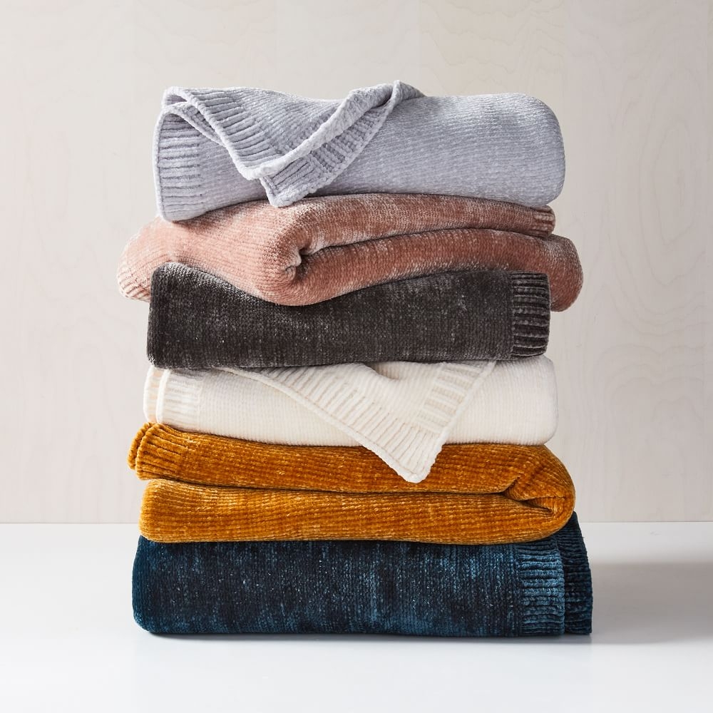Buy online Luxe Chenille Throws now West Elm UAE UAE
