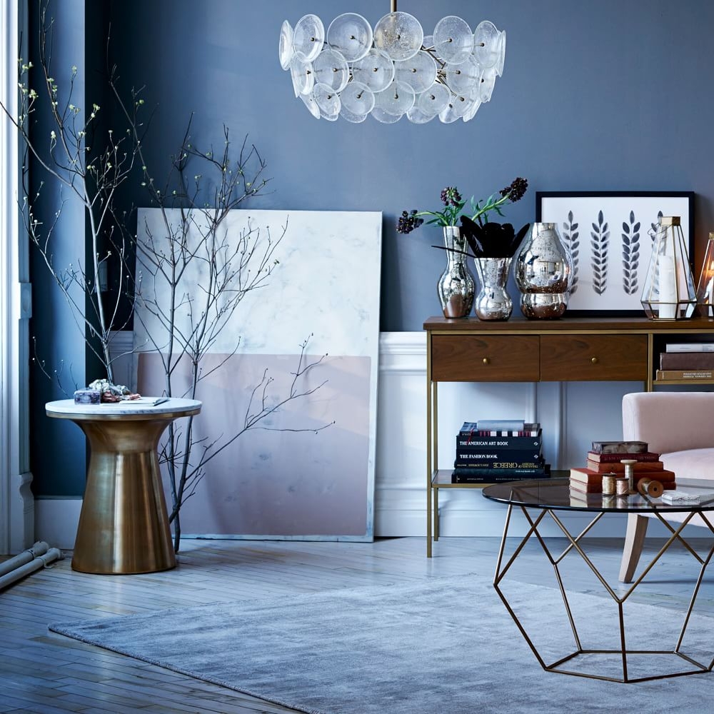 Buy online Marble Topped Pedestal Side Table White Marble
