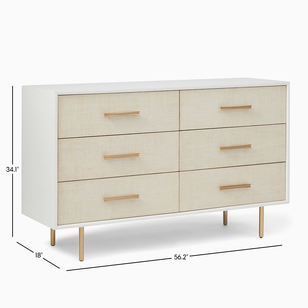 Buy online Margot Raffia 6 Drawer Dresser now West Elm UAE UAE