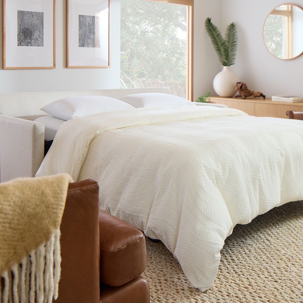 Cream sleeper sofa top