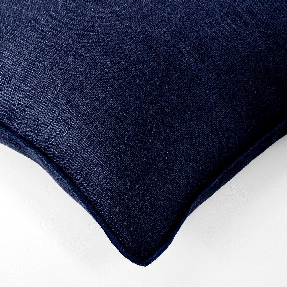 Navy linen pillow clearance