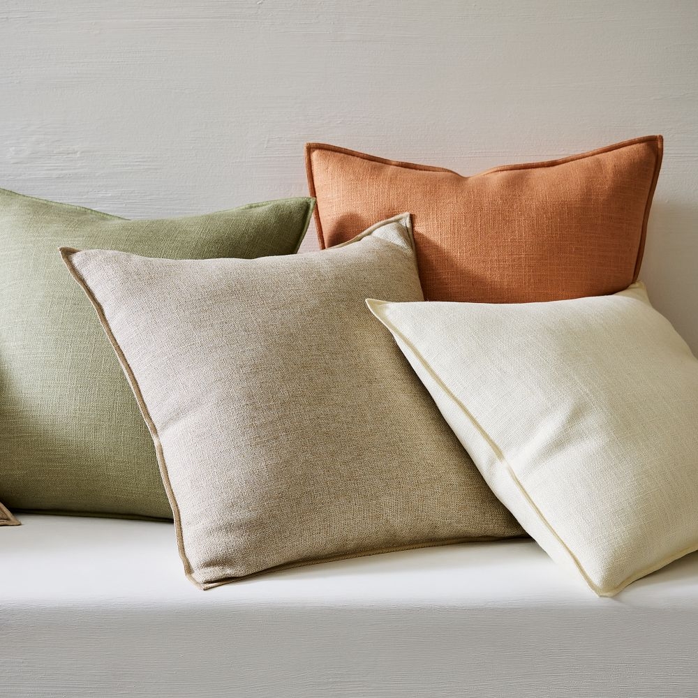 Linen throw pillow hot sale