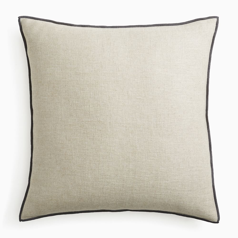 Gray linen sale pillow