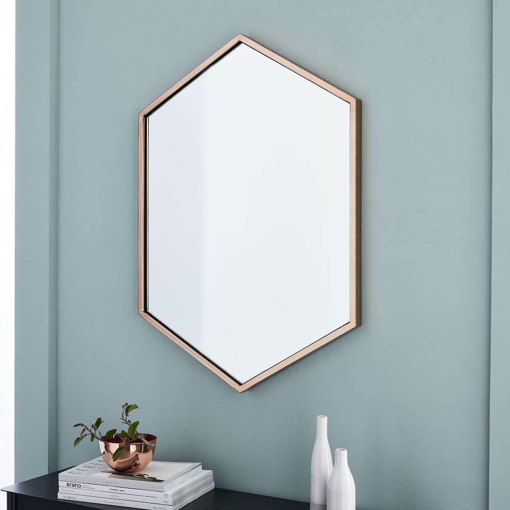 Gold shop hexagon mirror