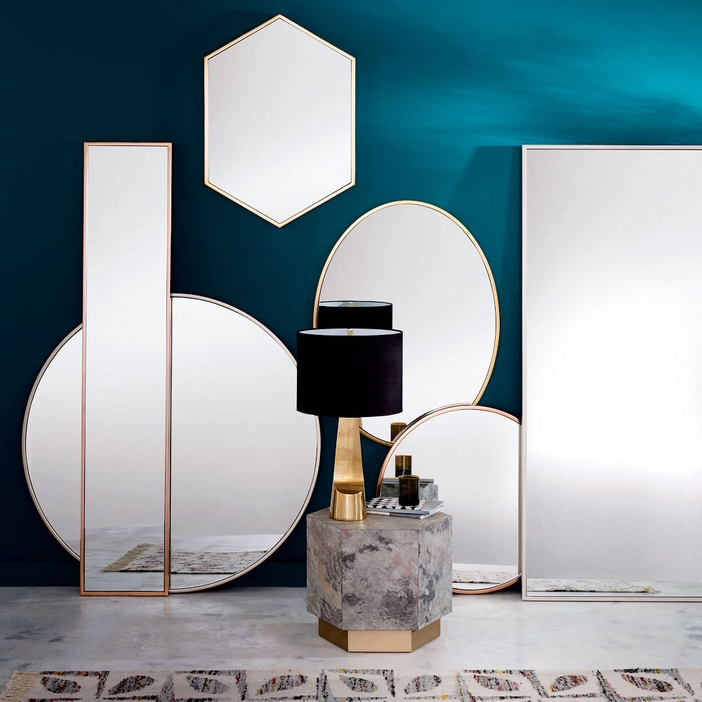 Oval framed hot sale mirror