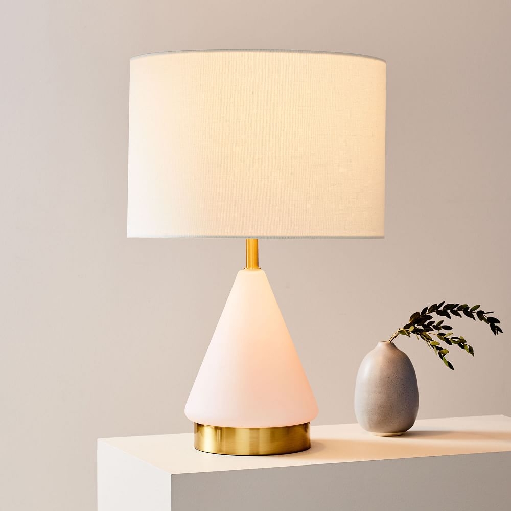 Metalized Glass USB Table Lamp Small