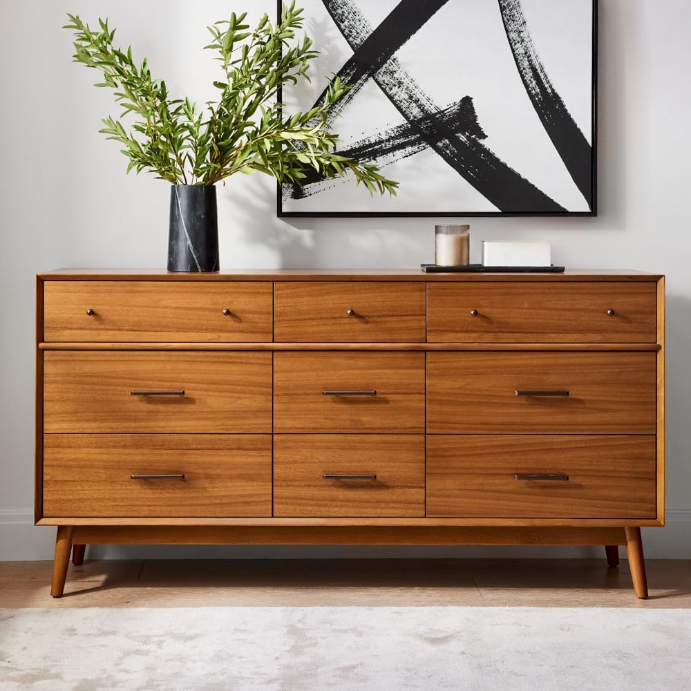 Buy online Mid Century 9 Drawer Dresser Acorn now West Elm UAE UAE