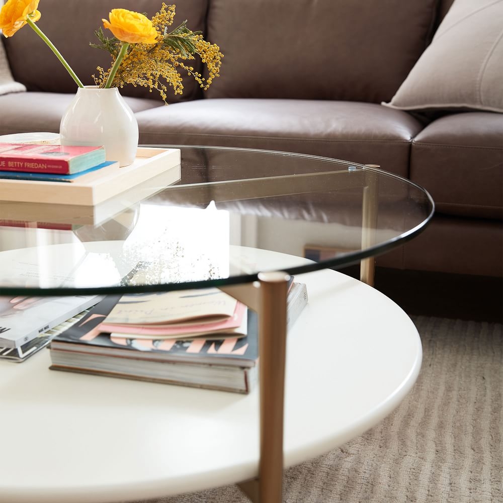 Round accent table with glass new arrivals top