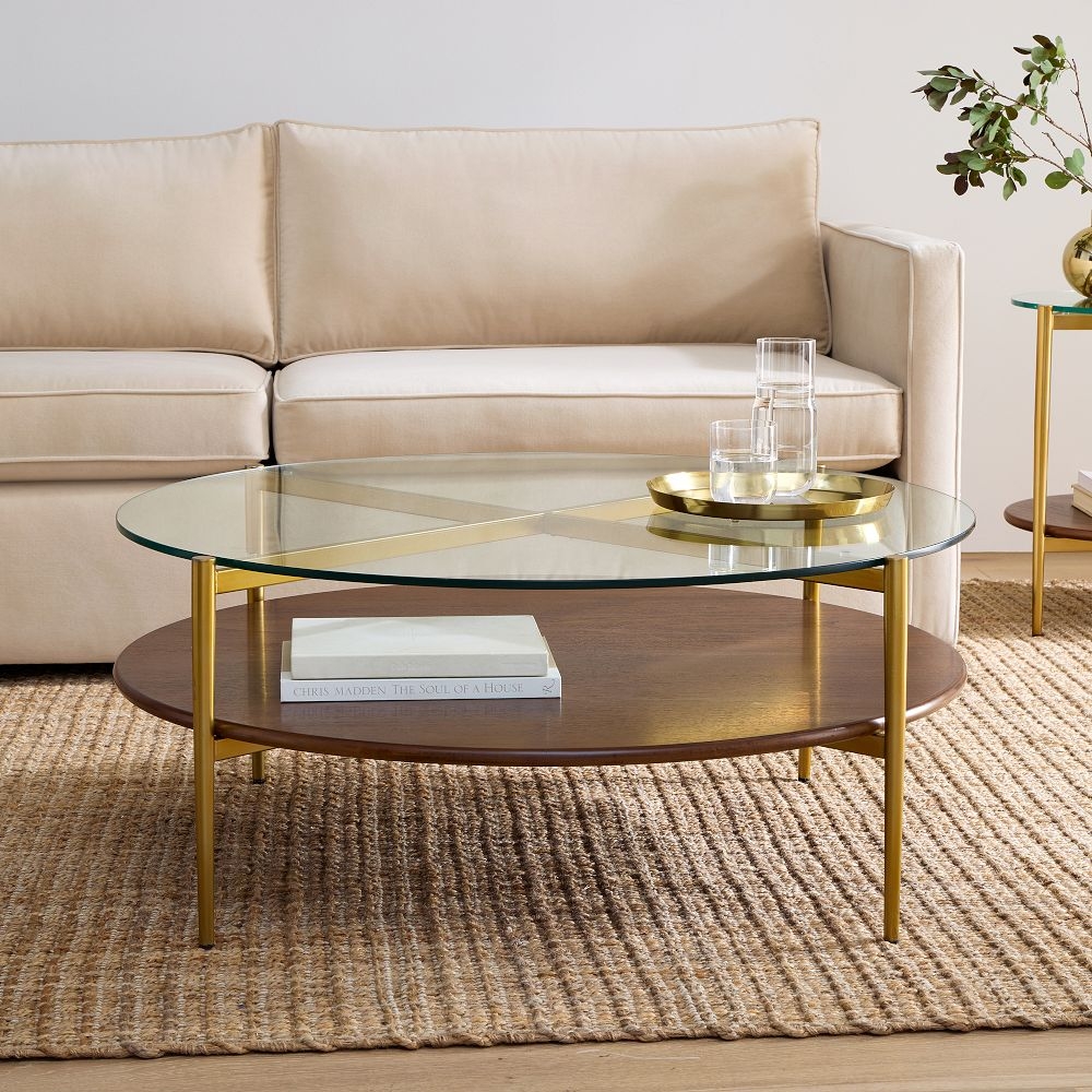 Mid Century Art Display Round Coffee Table