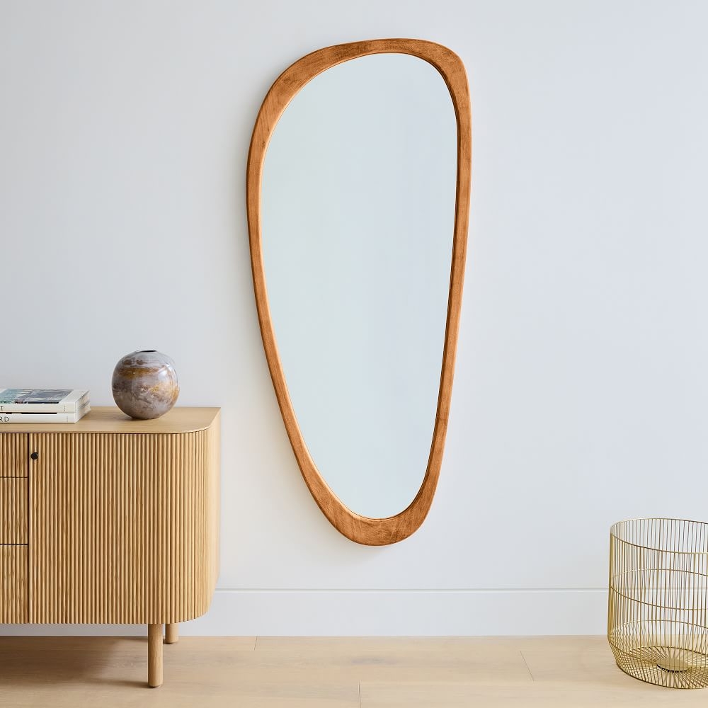Buy online Mid Century Asymmetrical Wood Floor Mirror 72cm W x
