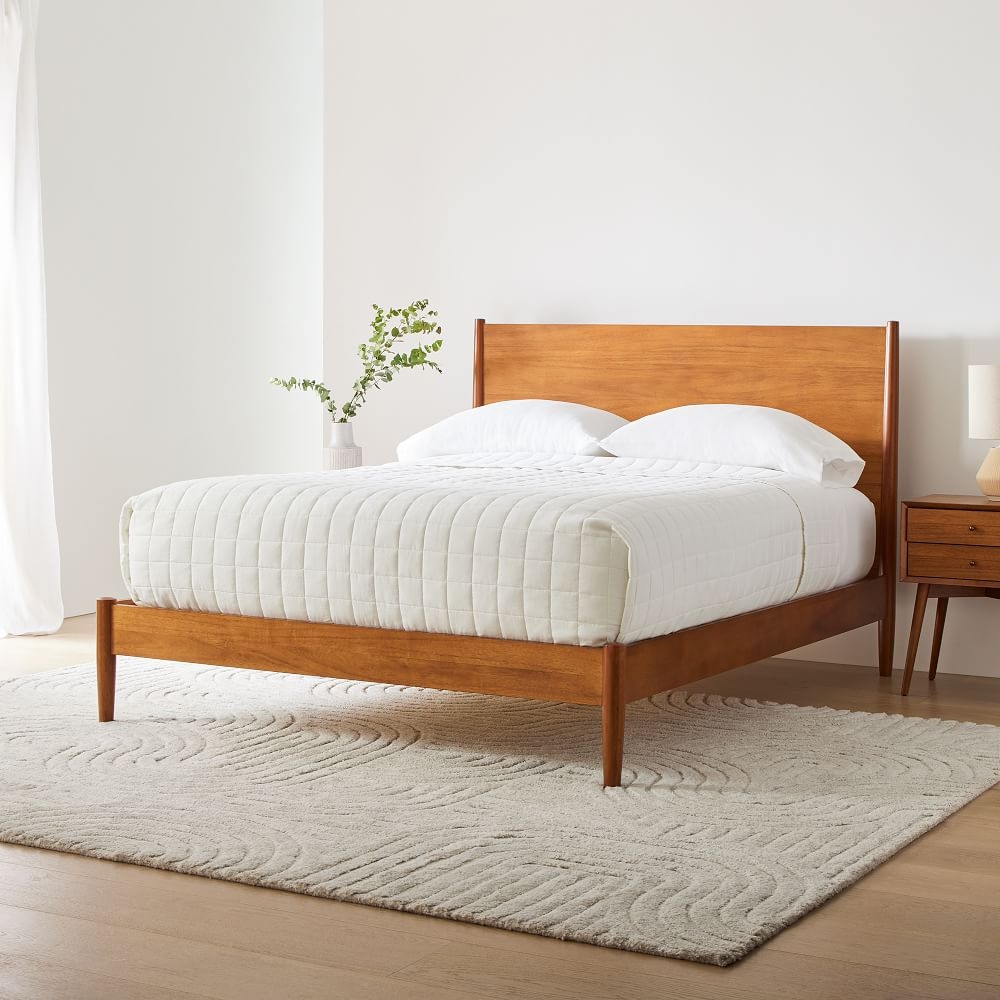 West elm leather hot sale bed frame