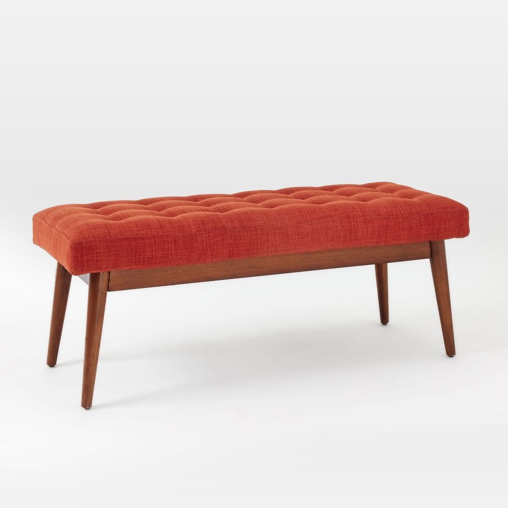 Mid century modern upholstered bench sale