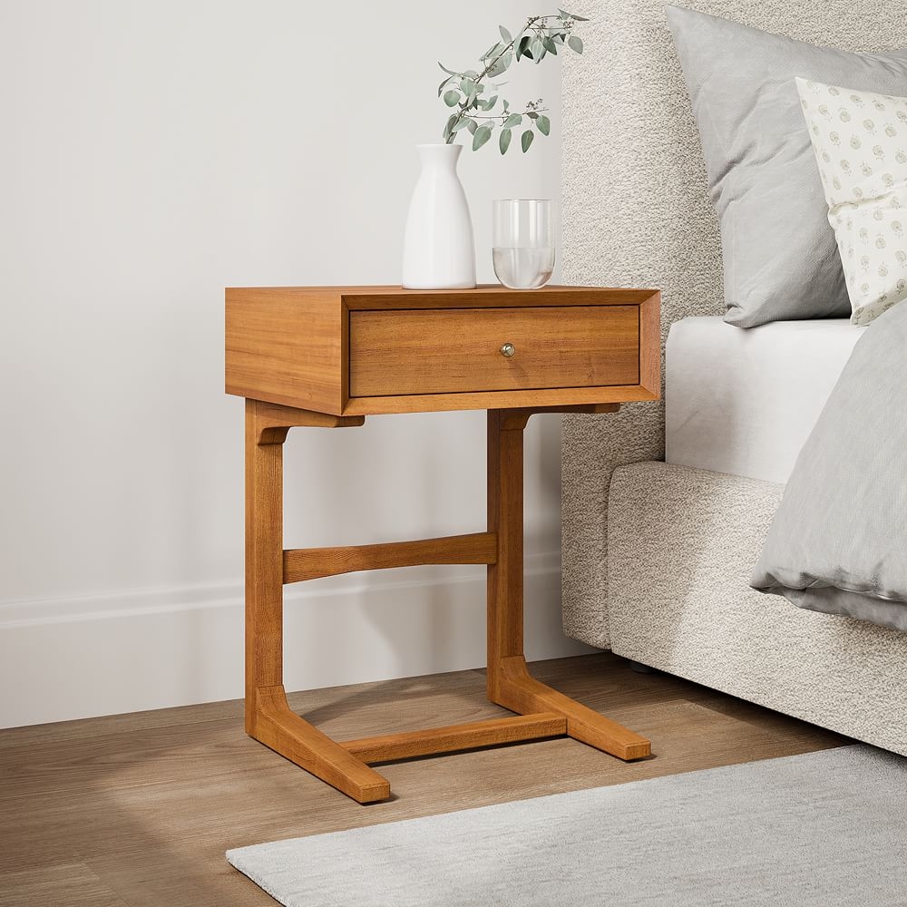 C shaped hot sale bedside table