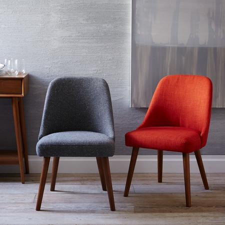 Red upholstered on sale dining chairs