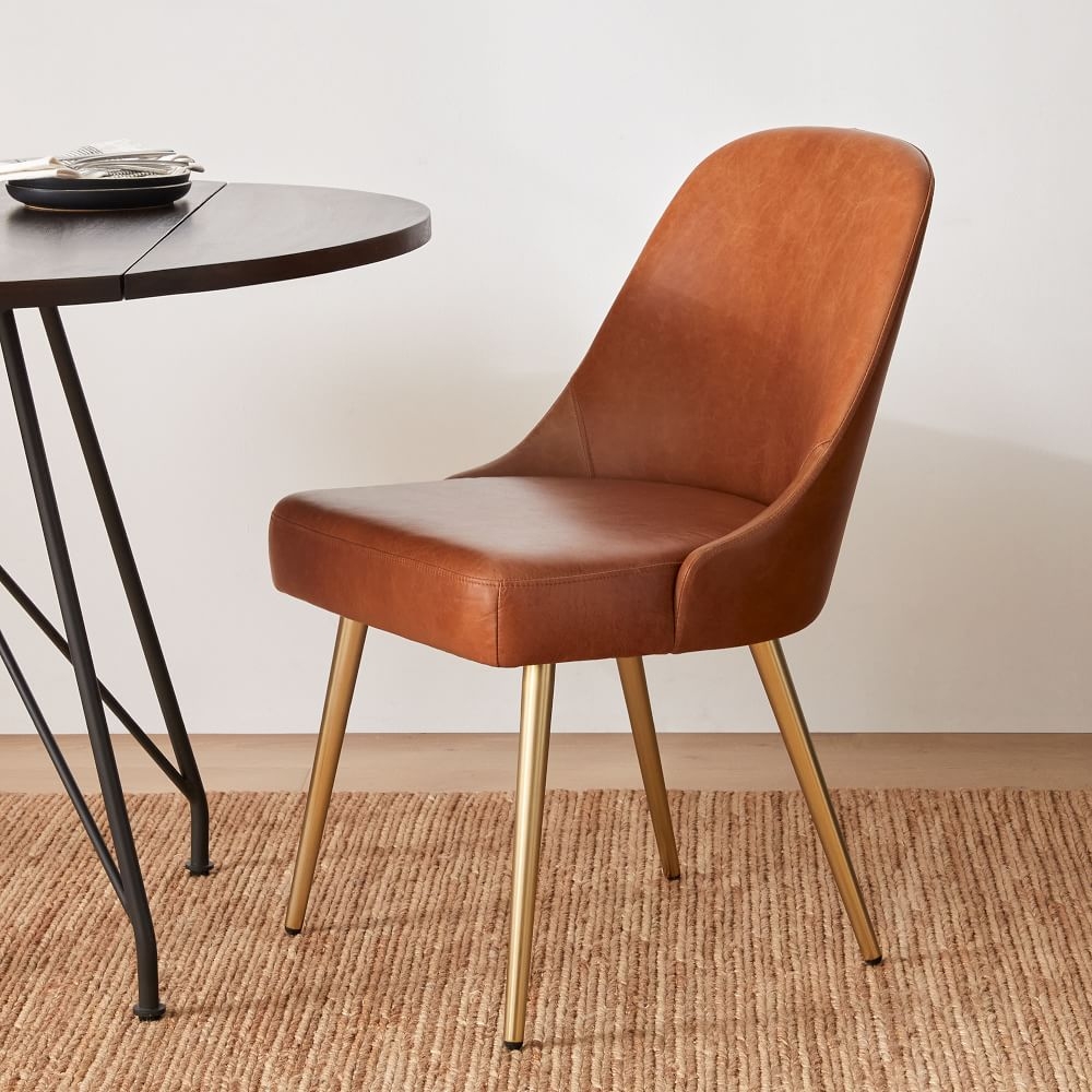 Mid century armchair hot sale leather