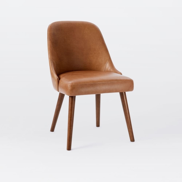Tufted leather online dining chair