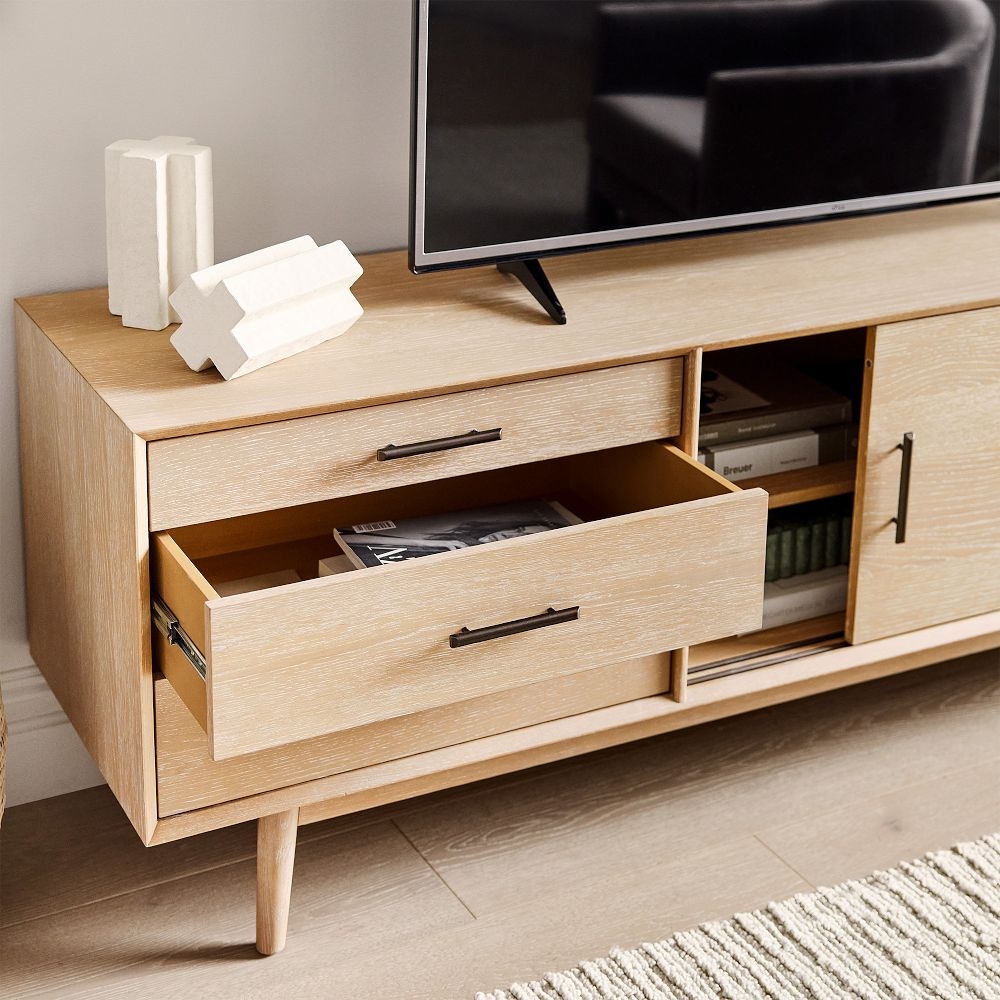 Mid century modern tv console sale table