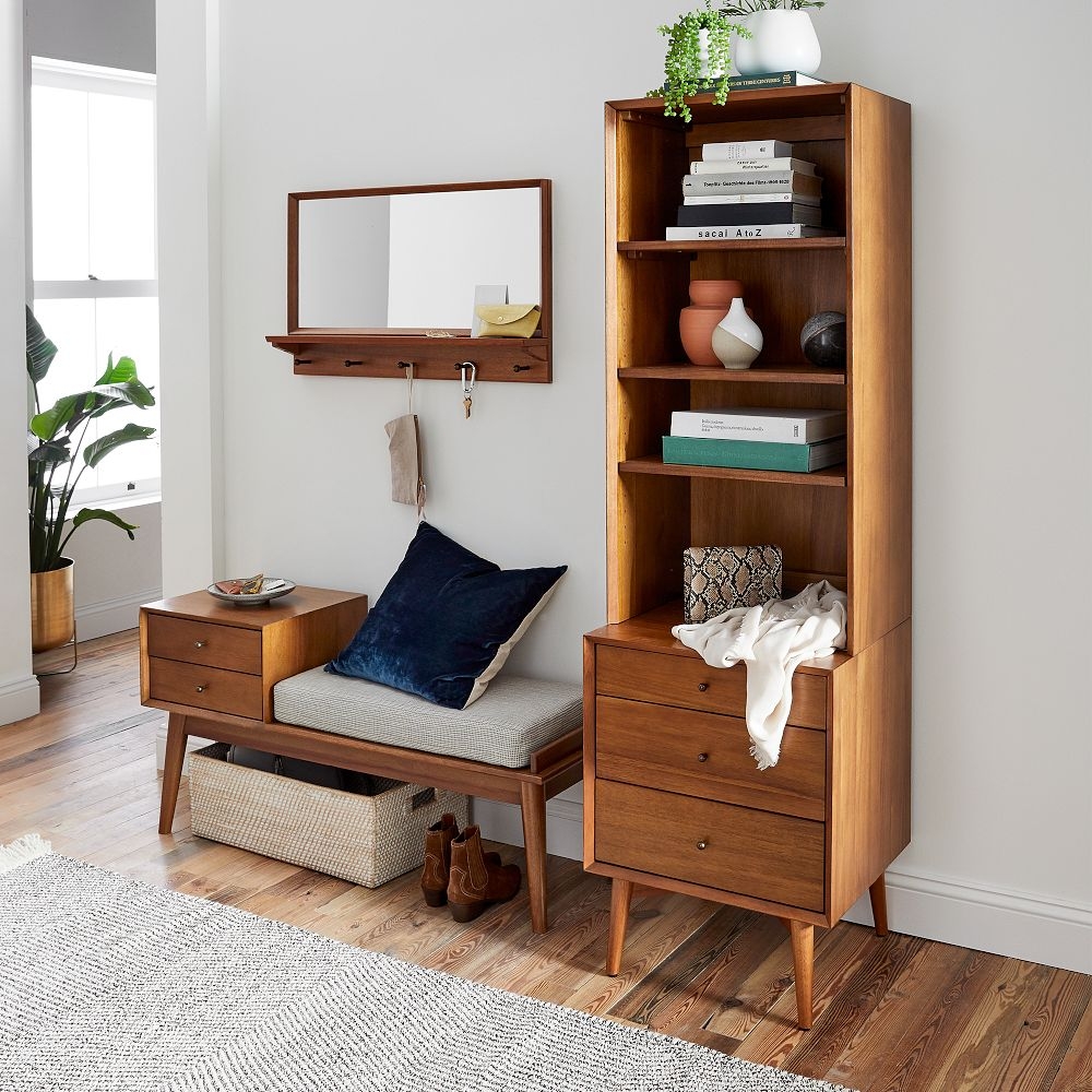 Entryway bench discount with side table