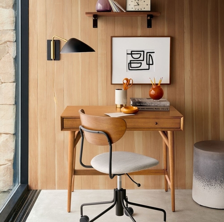 Mid century desk west outlet elm