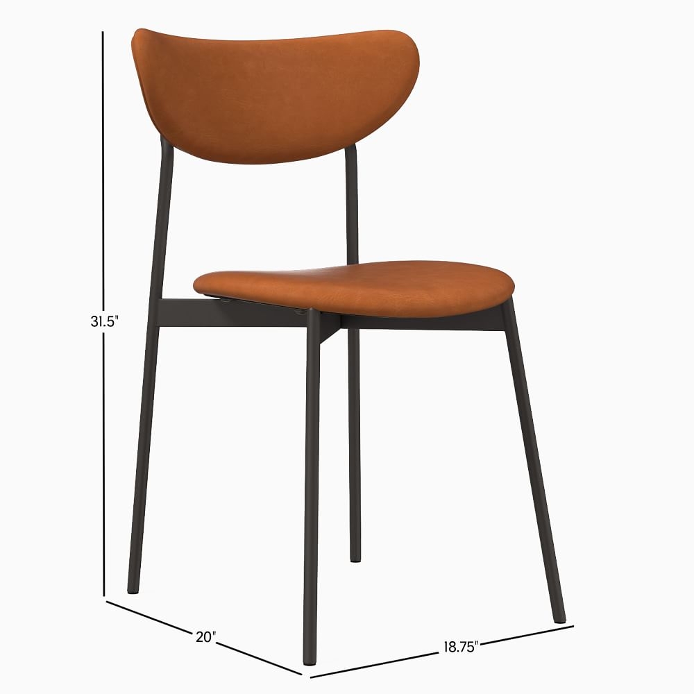 Brown leather mid century chair discount