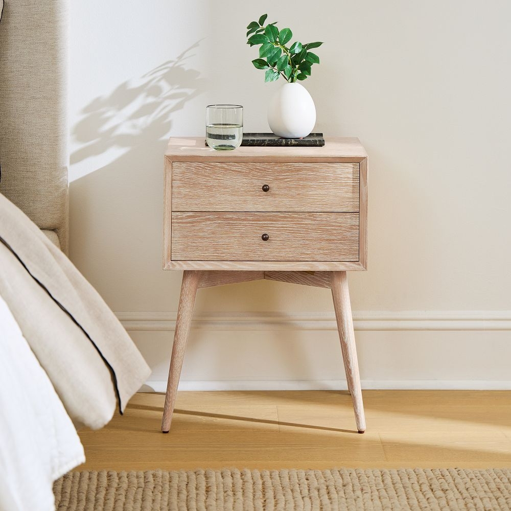 Mid century modern wood sale nightstand