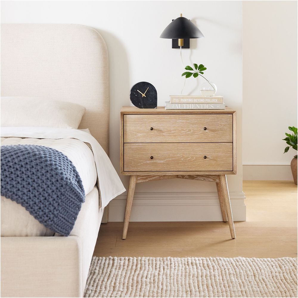 Mid century modern wood sale nightstand