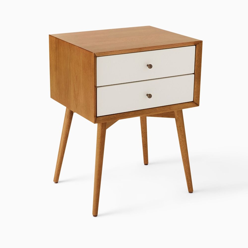 White mid shop century night stand