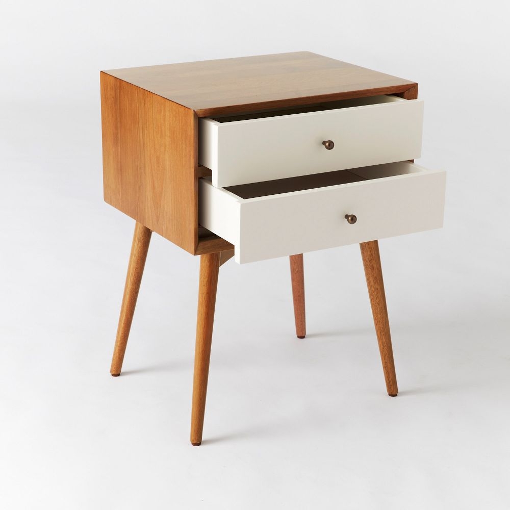 White mid century hot sale night stand