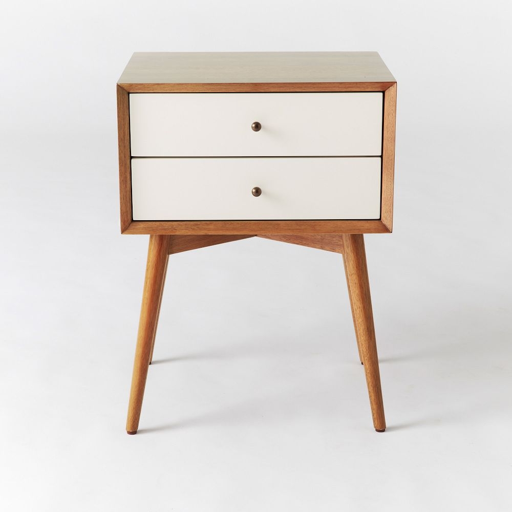 White mid century night hot sale stand