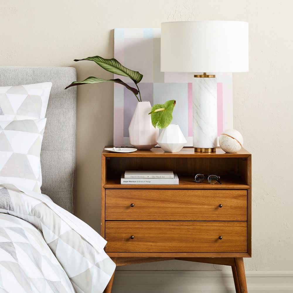 Mid century nightstand store lamp
