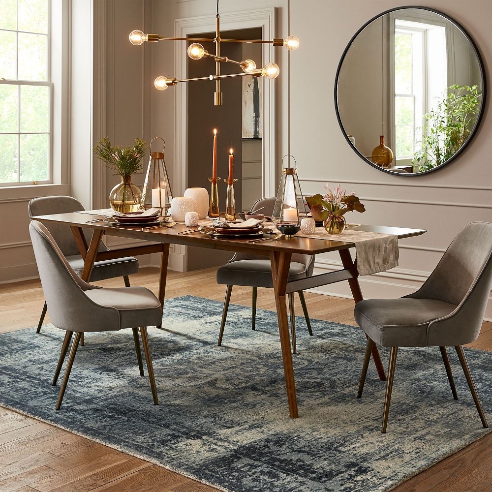 Mid Century Upholstered Dining Chair Metal Legs