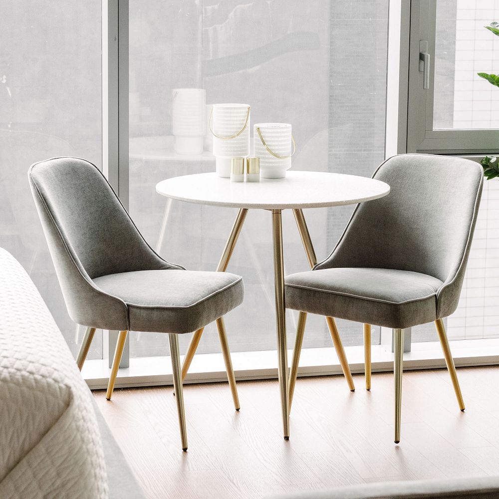 Buy online Mid Century Upholstered Dining Chair Metal Legs now