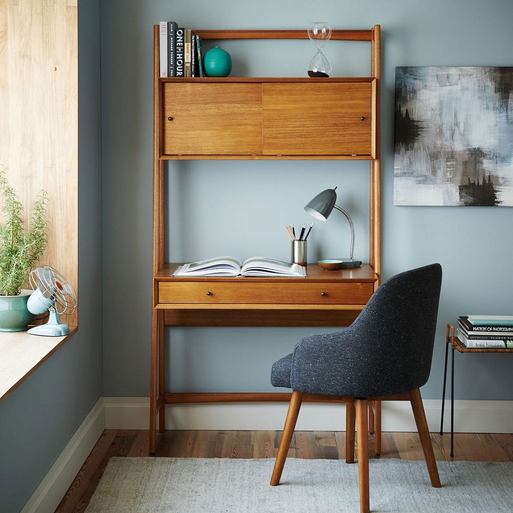 Mid century desk west outlet elm