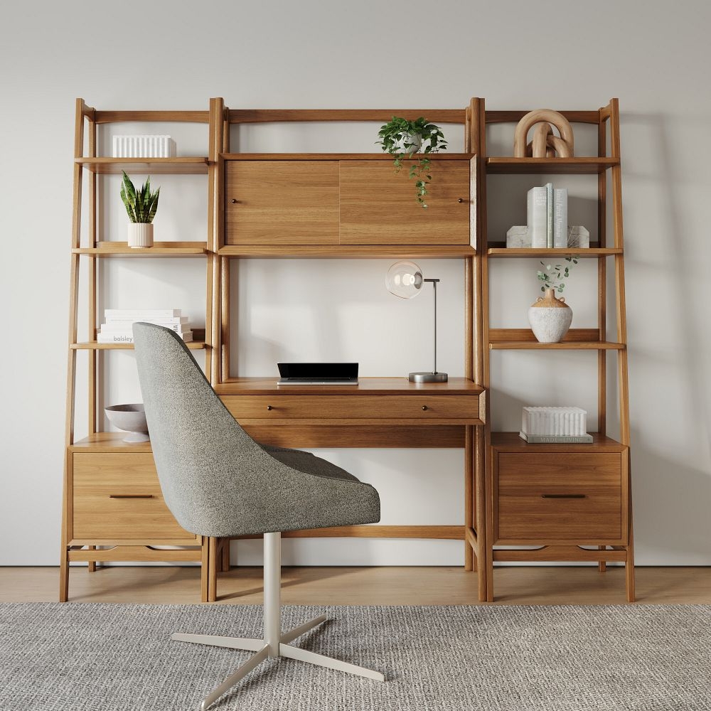 Buy online Mid Century Wall Desk Shelf Set 208cm now West