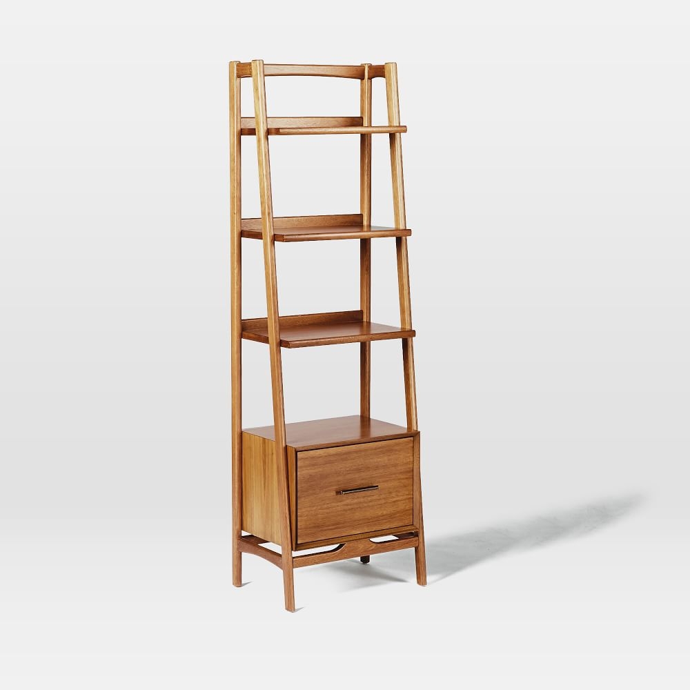 Mid century bookshelf with hot sale drawer
