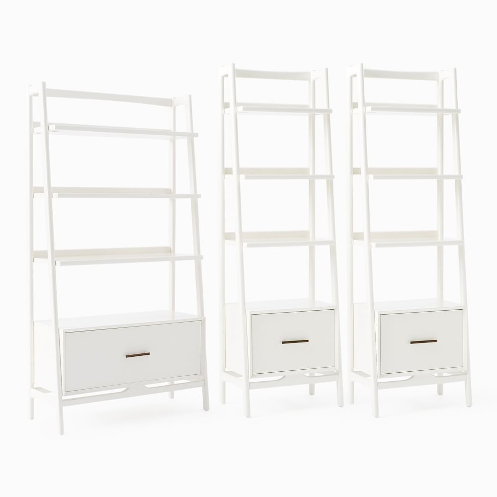 Buy online Mid Century Wide Bookshelf 2 Narrow Bookshelves Set